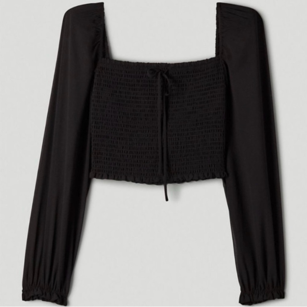 Wilfred saga smocked black blouse